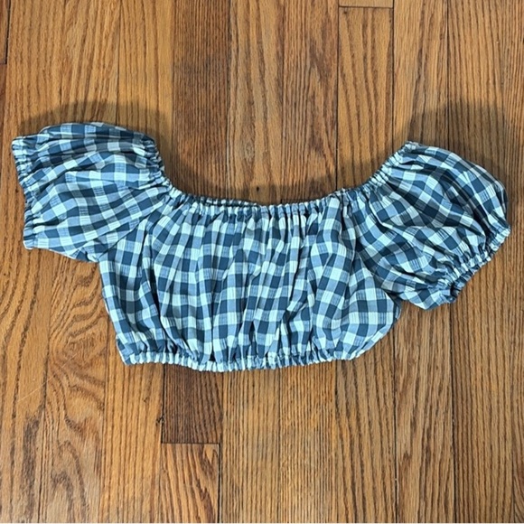 NWOT Faithfull the Brand Corsica Bikini Top Swimsuit‎ Gingham Blue  M - Picture 3 of 6